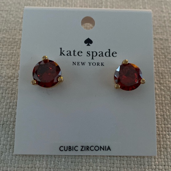 kate spade Jewelry - New kate spade Rise and Shine Garnet colored cubic zirconia stud earrings